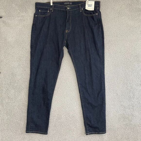 Abercrombie & Fitch Jeans Men 40x32 Blue Dark Wash Athletic Skinny - Picture 1 of 13
